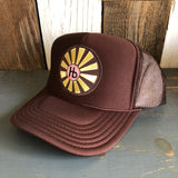 Hermosa Beach SUNBEAMS High Crown Trucker Hat - Brown