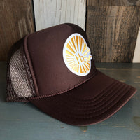Hermosa Beach CLASSIC LOGO High Crown Trucker Hat - Brown