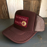 Hermosa Beach WELCOME SIGN High Crown Trucker Hat - Brown
