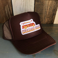 Hermosa Beach WOODIE High Crown Trucker Hat - Brown