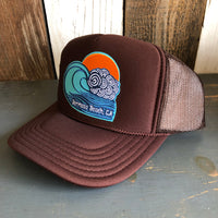 Hermosa Beach TUBULAR High Crown Trucker Hat - Brown