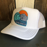 Hermosa Beach TUBULAR High Crown Trucker Hat - White