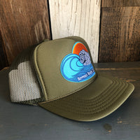 Hermosa Beach TUBULAR High Crown Trucker Hat - Olive