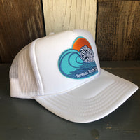 Hermosa Beach TUBULAR High Crown Trucker Hat - White