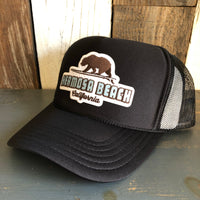 Hermosa Beach SURFING GRIZZLY BEAR Trucker Hat - Black