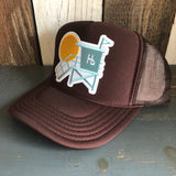 Hermosa Beach LIFEGUARD TOWER  High Crown Trucker Hat - Brown