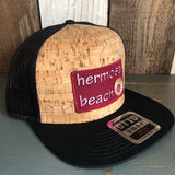Hermosa Beach WELCOME SIGN Premium Cork Trucker Hat (Black)