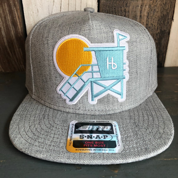 Hermosa Beach LIFEGUARD TOWER Premium 5-Panel Mid Profile Snapback Hat - Grey