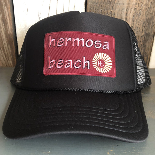 Hermosa Beach WELCOME SIGN Trucker Hat - Black