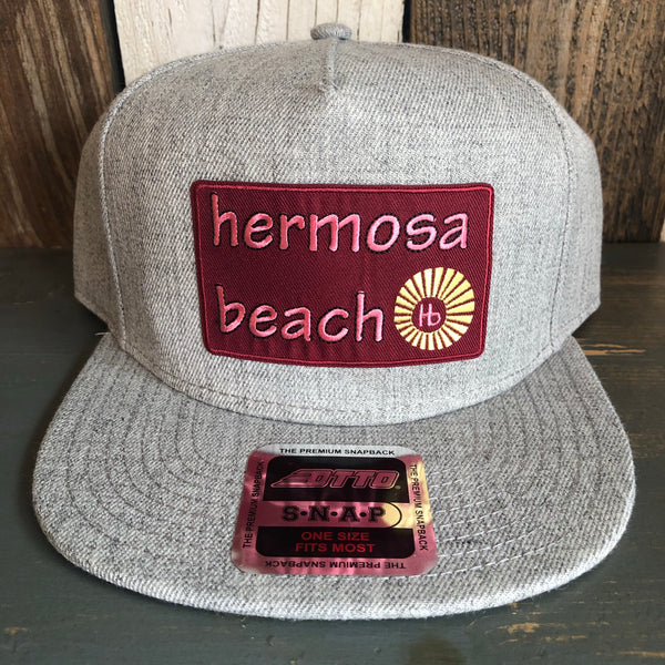 Hermosa Beach WELCOME SIGN Premium 5-Panel Mid Profile Snapback Hat - Grey