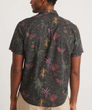 Short Sleeve Cotton Plain Weave Wizard Print Shirt in Midnight Palms